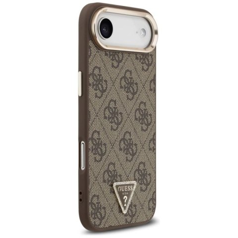 Etui Guess 4G Triangle Logo MagSafe na iPhone Air brązowy - złote Guess