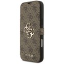 Etui Guess Book 4G Metal Logo na iPhone 17 Pro Max - brązowe Guess