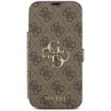 Etui Guess Book 4G Metal Logo na iPhone 17 Pro Max - brązowe Guess