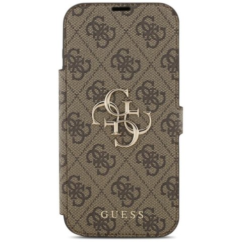 Etui Guess Book 4G Metal Logo na iPhone 17 Pro Max - brązowe Guess