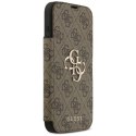 Etui Guess Book 4G Metal Logo na iPhone 17 Pro Max - brązowe Guess