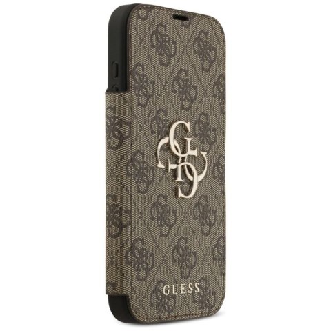 Etui Guess Book 4G Metal Logo na iPhone 17 Pro Max - brązowe Guess