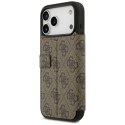 Etui Guess Book 4G Metal Logo na iPhone 17 Pro Max - brązowe Guess
