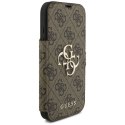 Etui Guess Book 4G Metal Logo na iPhone 17 Pro - brązowe Guess