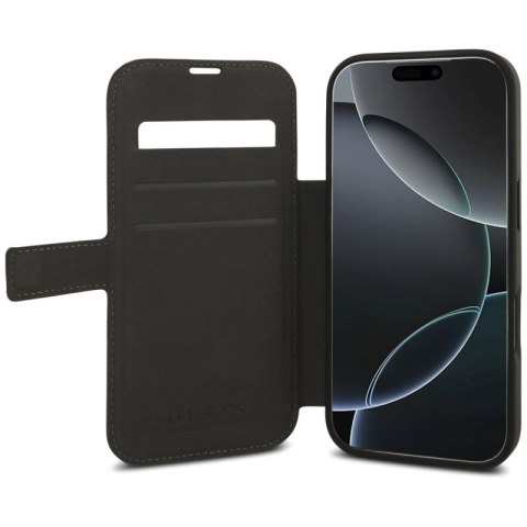 Etui Guess Book 4G Metal Logo na iPhone 17 Pro - brązowe Guess