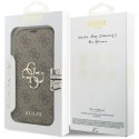Etui Guess Book 4G Metal Logo na iPhone 17 Pro - brązowe Guess