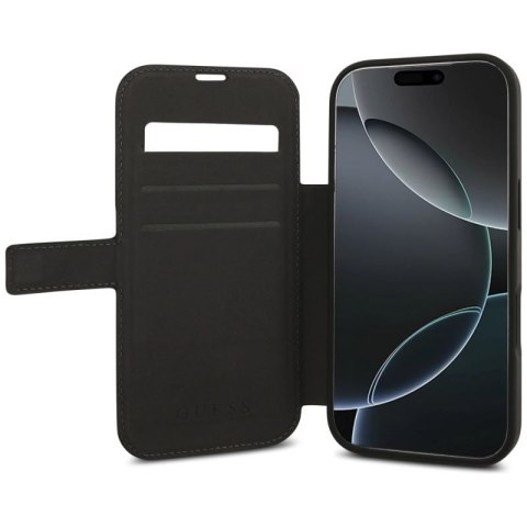 Etui Guess Book 4G Metal Logo na iPhone 17 Pro - czarne Guess