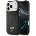 Etui Guess Glitter Triangle Logo MagSafe na iPhone 17 Pro - czarne Guess