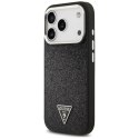 Etui Guess Glitter Triangle Logo MagSafe na iPhone 17 Pro - czarne Guess