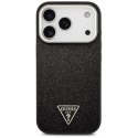 Etui Guess Glitter Triangle Logo MagSafe na iPhone 17 Pro - czarne Guess