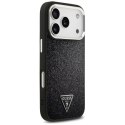 Etui Guess Glitter Triangle Logo MagSafe na iPhone 17 Pro - czarne Guess