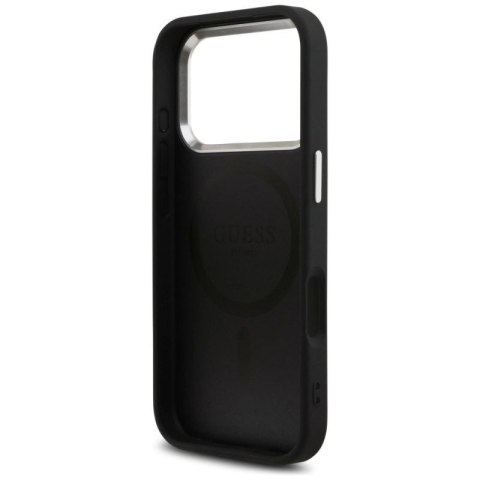 Etui Guess Glitter Triangle Logo MagSafe na iPhone 17 Pro - czarne Guess