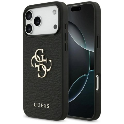 Etui Guess Grained Big 4G & Classic Logo na iPhone 17 Pro Max - czarne Guess