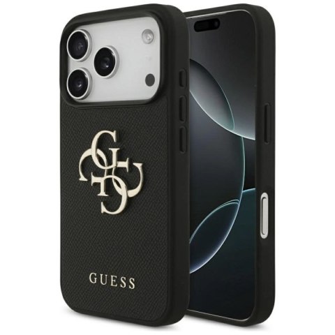Etui Guess Grained Big 4G & Classic Logo na iPhone 17 Pro - czarne Guess