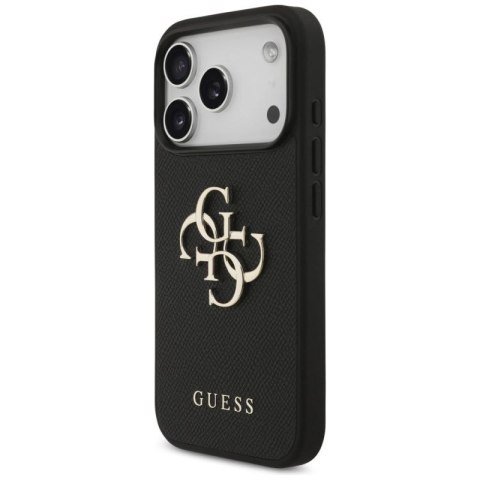 Etui Guess Grained Big 4G & Classic Logo na iPhone 17 Pro - czarne Guess