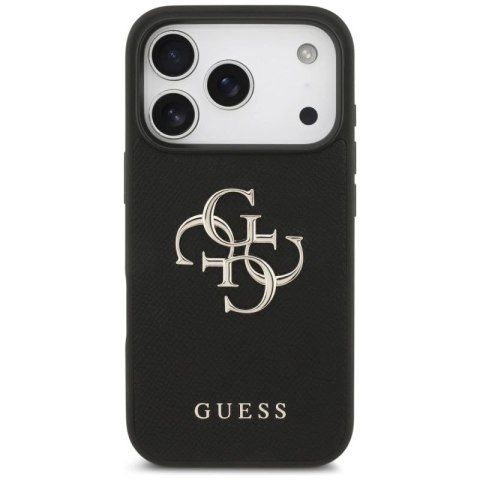 Etui Guess Grained Big 4G & Classic Logo na iPhone 17 Pro - czarne Guess