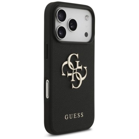 Etui Guess Grained Big 4G & Classic Logo na iPhone 17 Pro - czarne Guess
