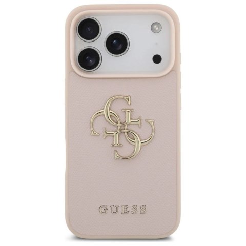 Etui Guess Grained Big 4G & Classic Logo na iPhone 17 Pro - różowe Guess