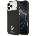 Etui Guess Grained Strass Logo MagSafe na iPhone 17 Pro Max - czarne Guess