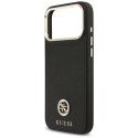 Etui Guess Grained Strass Logo MagSafe na iPhone 17 Pro Max - czarne Guess