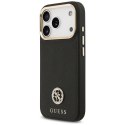 Etui Guess Grained Strass Logo MagSafe na iPhone 17 Pro - czarne Guess