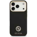 Etui Guess Grained Strass Logo MagSafe na iPhone 17 Pro - czarne Guess