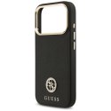 Etui Guess Grained Strass Logo MagSafe na iPhone 17 Pro - czarne Guess
