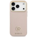 Etui Guess Grained Strass Logo MagSafe na iPhone 17 Pro - różowe Guess
