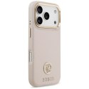 Etui Guess Grained Strass Logo MagSafe na iPhone 17 Pro - różowe Guess