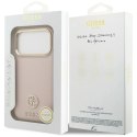 Etui Guess Grained Strass Logo MagSafe na iPhone 17 Pro - różowe Guess