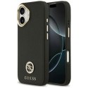 Etui Guess Grained Strass Logo MagSafe na iPhone 17 - czarne Guess