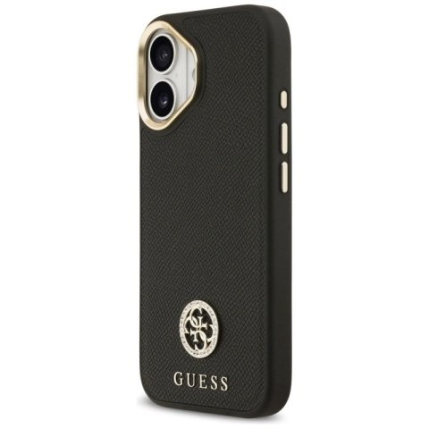 Etui Guess Grained Strass Logo MagSafe na iPhone 17 - czarne Guess