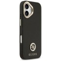 Etui Guess Grained Strass Logo MagSafe na iPhone 17 - czarne Guess