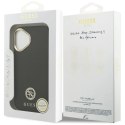 Etui Guess Grained Strass Logo MagSafe na iPhone 17 - czarne Guess
