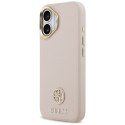 Etui Guess Grained Strass Logo MagSafe na iPhone 17 - różowe Guess