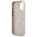 Etui Guess Grained Strass Logo MagSafe na iPhone 17 - różowe Guess
