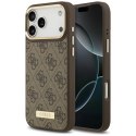 Etui Guess 4G Logo Plate MagSafe na iPhone 17 Pro Max - brązowe Guess