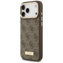 Etui Guess 4G Logo Plate MagSafe na iPhone 17 Pro Max - brązowe Guess