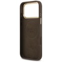 Etui Guess 4G Logo Plate MagSafe na iPhone 17 Pro Max - brązowe Guess
