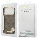 Etui Guess 4G Logo Plate MagSafe na iPhone 17 Pro Max - brązowe Guess