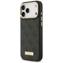 Etui Guess 4G Logo Plate MagSafe na iPhone 17 Pro Max - czarne Guess