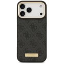 Etui Guess 4G Logo Plate MagSafe na iPhone 17 Pro Max - czarne Guess