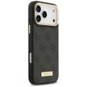 Etui Guess 4G Logo Plate MagSafe na iPhone 17 Pro Max - czarne Guess