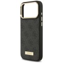 Etui Guess 4G Logo Plate MagSafe na iPhone 17 Pro Max - czarne Guess