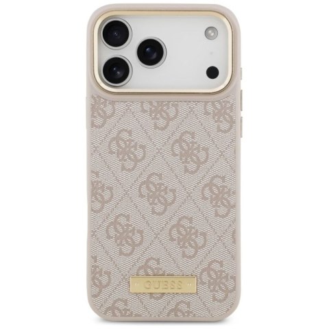 Etui Guess 4G Logo Plate MagSafe na iPhone 17 Pro Max - różowe Guess