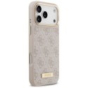 Etui Guess 4G Logo Plate MagSafe na iPhone 17 Pro Max - różowe Guess