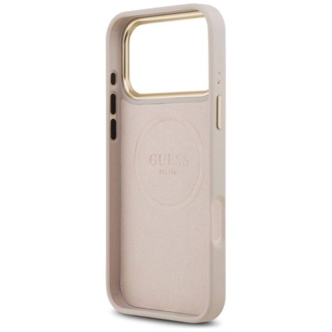 Etui Guess 4G Logo Plate MagSafe na iPhone 17 Pro Max - różowe Guess
