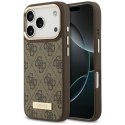Etui Guess 4G Logo Plate MagSafe na iPhone 17 Pro - brązowe Guess
