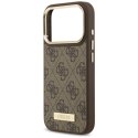 Etui Guess 4G Logo Plate MagSafe na iPhone 17 Pro - brązowe Guess
