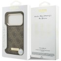 Etui Guess 4G Logo Plate MagSafe na iPhone 17 Pro - brązowe Guess